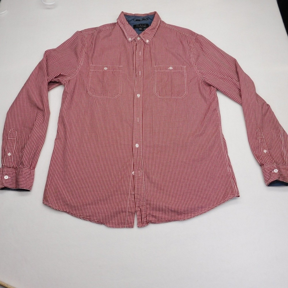 2MEN Red Gingham Button-Down Shirt Men's XL Long Sleeve Casual Cotton - Picture 3 of 5